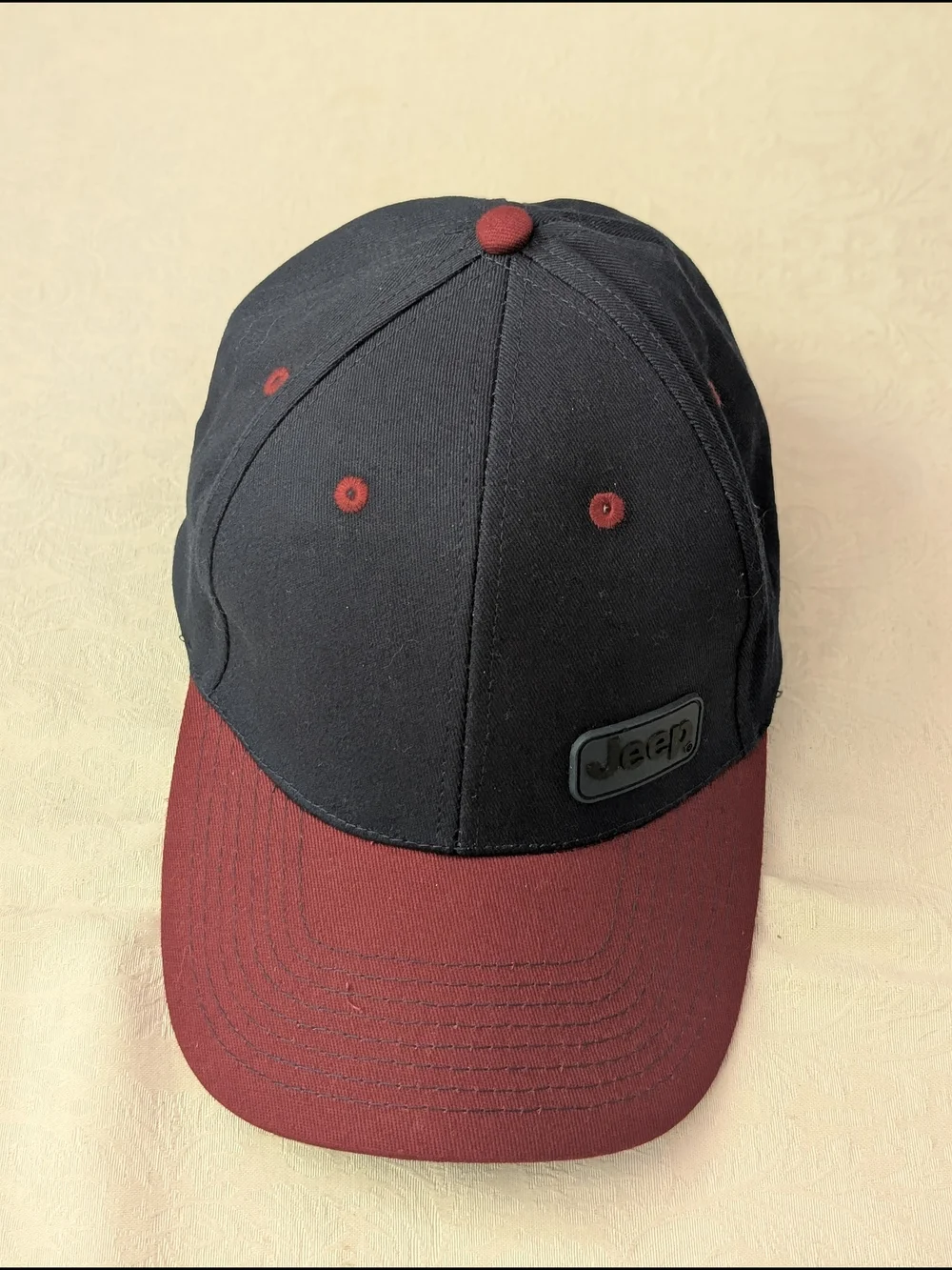 Cotton baseball cap, Jeep, two-tone snapback with rubber patch
